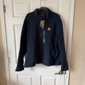 Carhartt Men's Dalton Half-Zip Fleece Jacket Size 2XL Navy Outdoor Pullover
